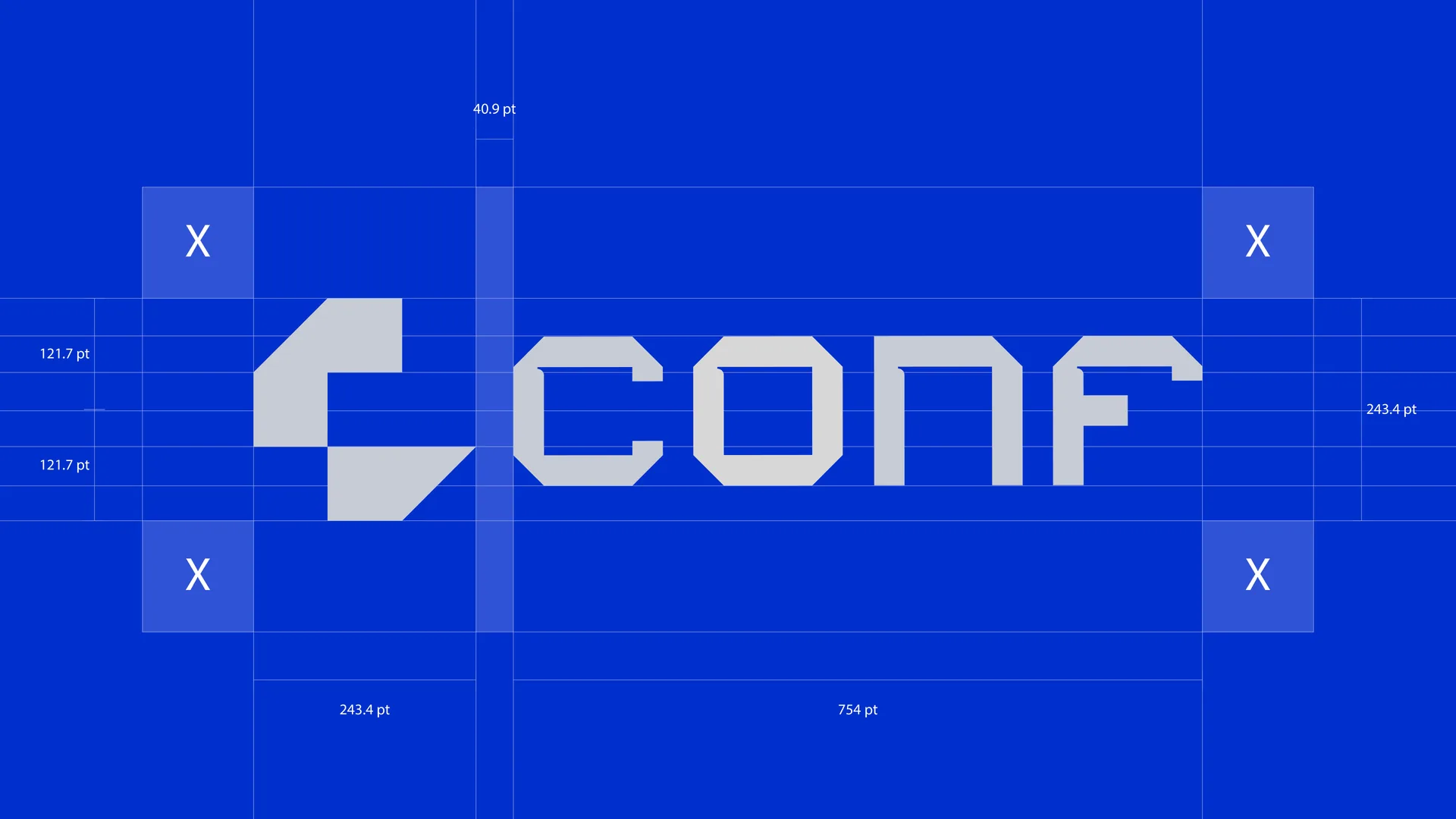 Área de proteção de logo criada com cotas pelo Gridfy Pro